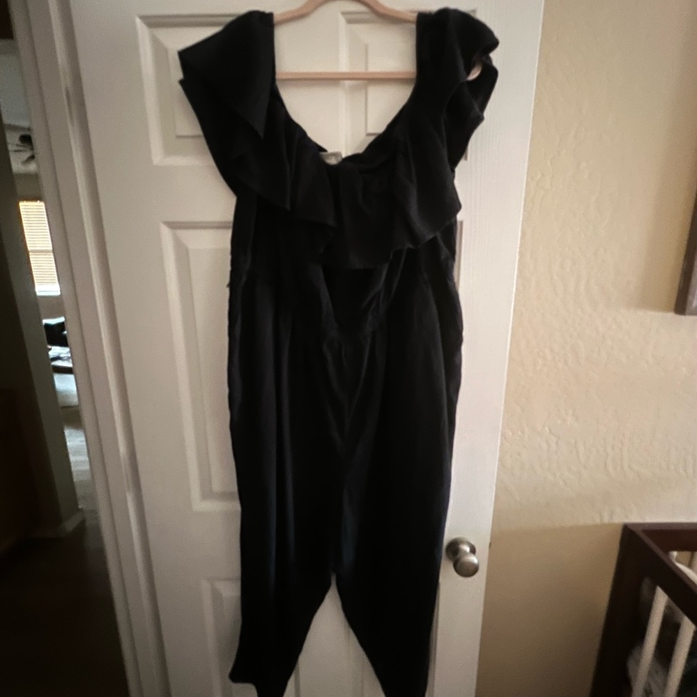 Black Ruffled Jumpsuit